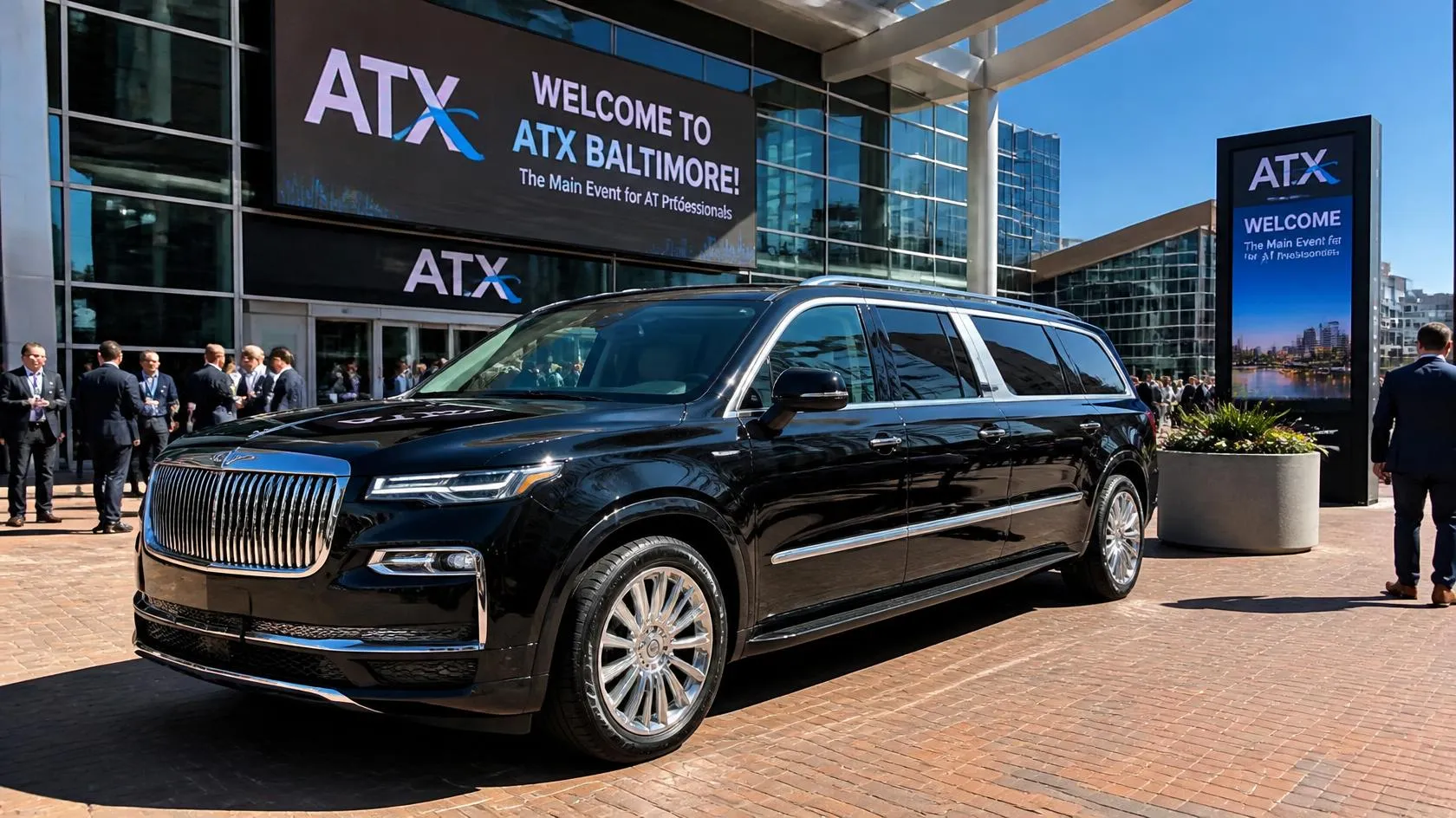 Professional sedan arriving at Baltimore Convention Center for ASRM 2026 congress attendee drop-off