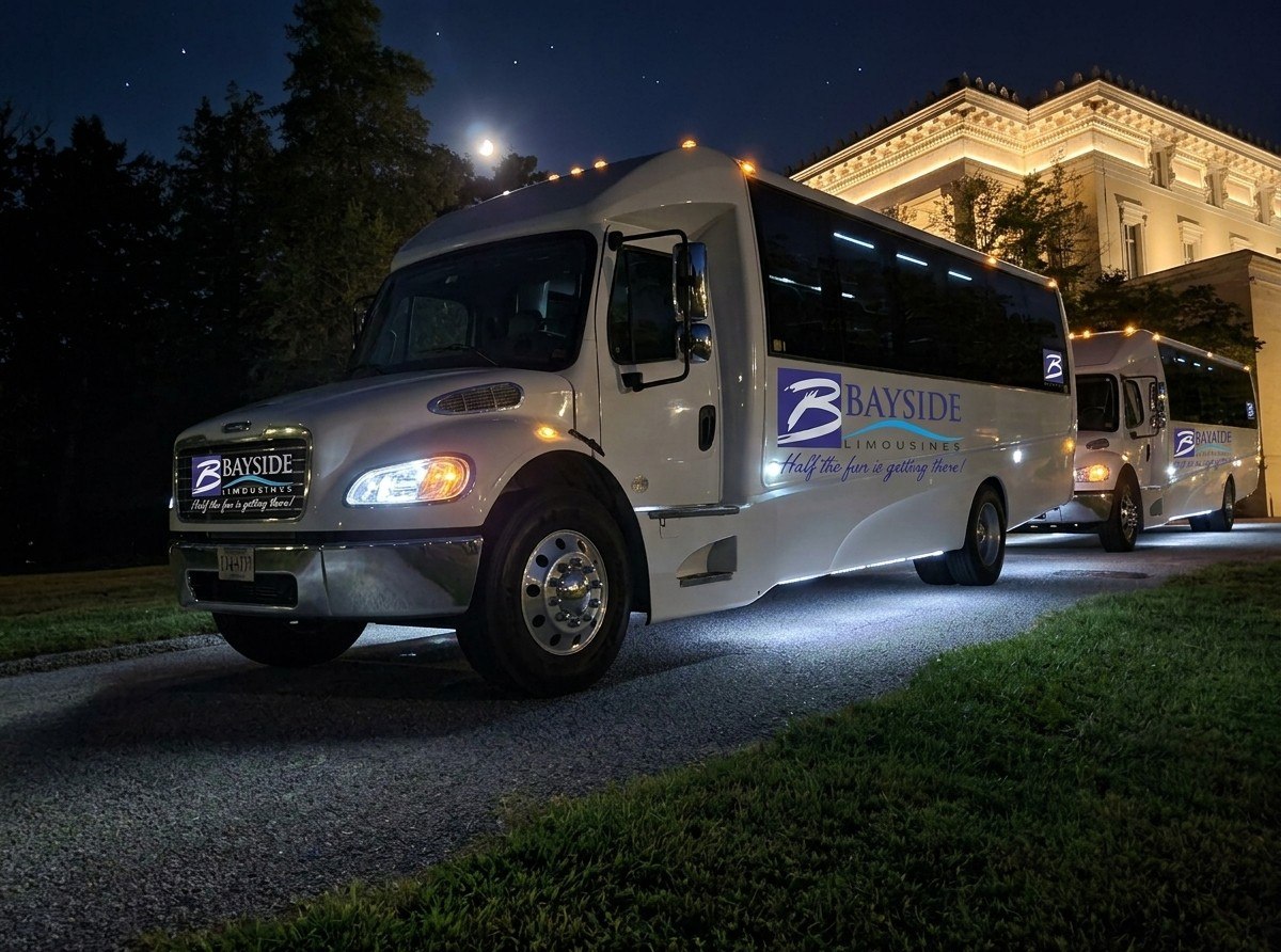 Group transportation heading to All Things Go at Merriweather Post Pavilion in Columbia, MD