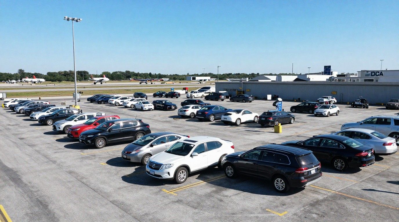 Parking garage entrance at Ronald Reagan Washington National Airport (DCA)