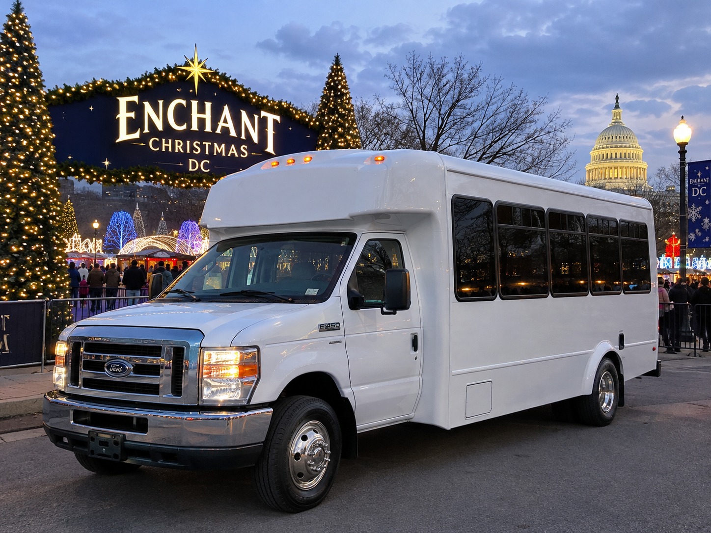 Enchant Christmas at Nationals Park Washington DC with world's largest Christmas light maze ice skating trail and holiday market November 20 through December 27 2026