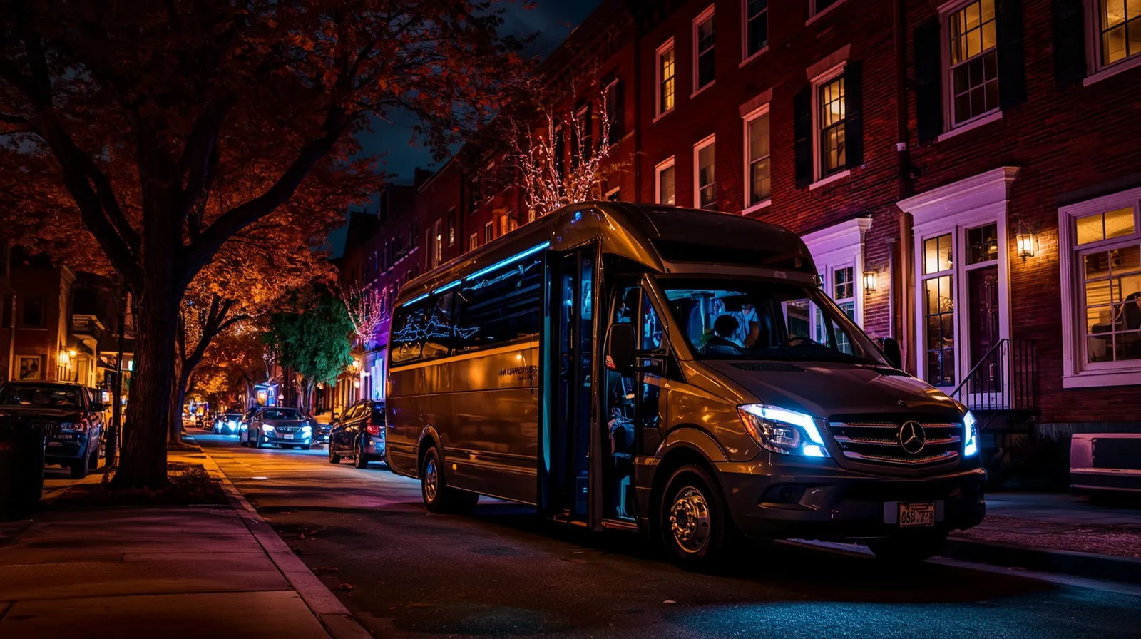 Georgetown cobblestone streets and brick buildings at night in Washington DC during Halloween 2026 Ghosts of Georgetown tour