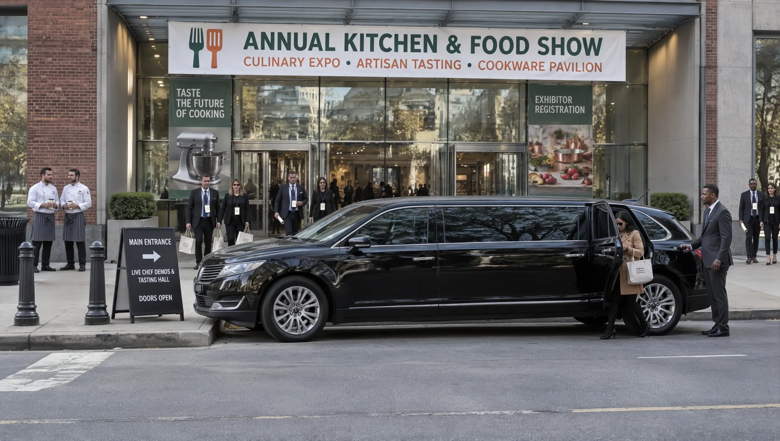 Family group arriving by private vehicle at The National Theatre on Pennsylvania Avenue Washington DC for Hell's Kitchen Alicia Keys musical Thanksgiving week 2026