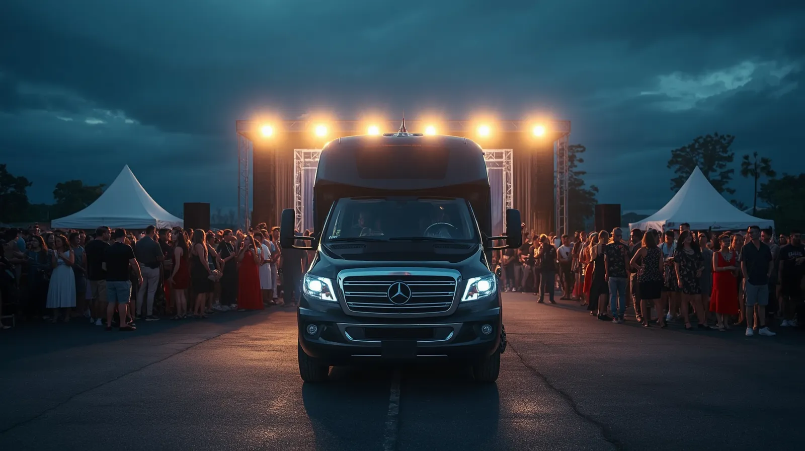 Group of concert fans arriving by private vehicle at Capital One Arena Washington DC for Johnny Blue Skies October 18 2026