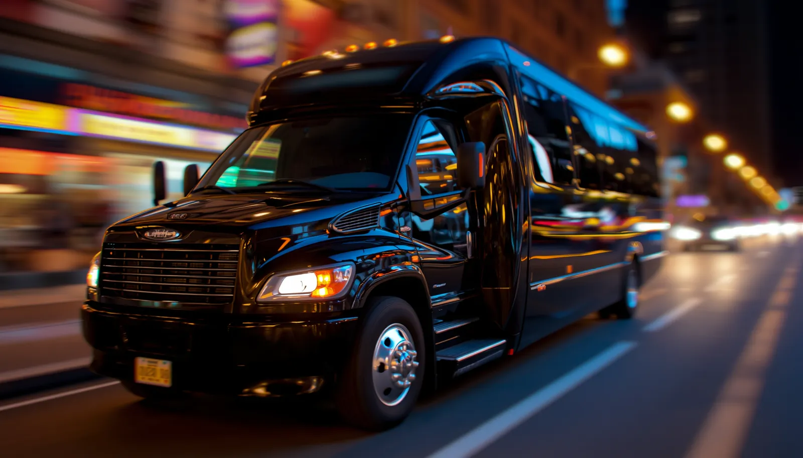 Limo birthday party in DC with group celebrating inside a party bus