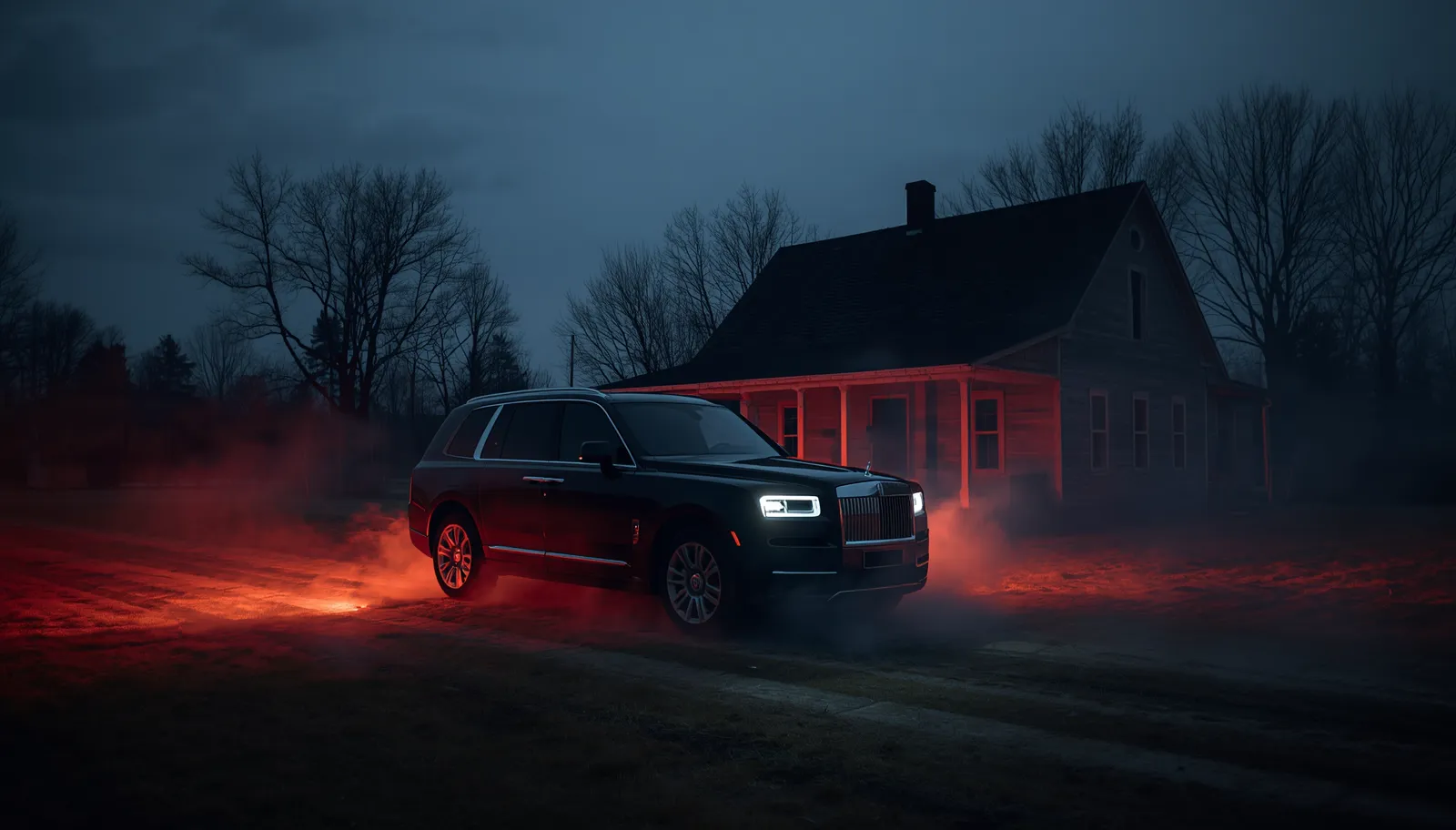 Private group vehicle parked at Markoff's Haunted Forest in Dickerson Maryland 2026 for a group Halloween outing