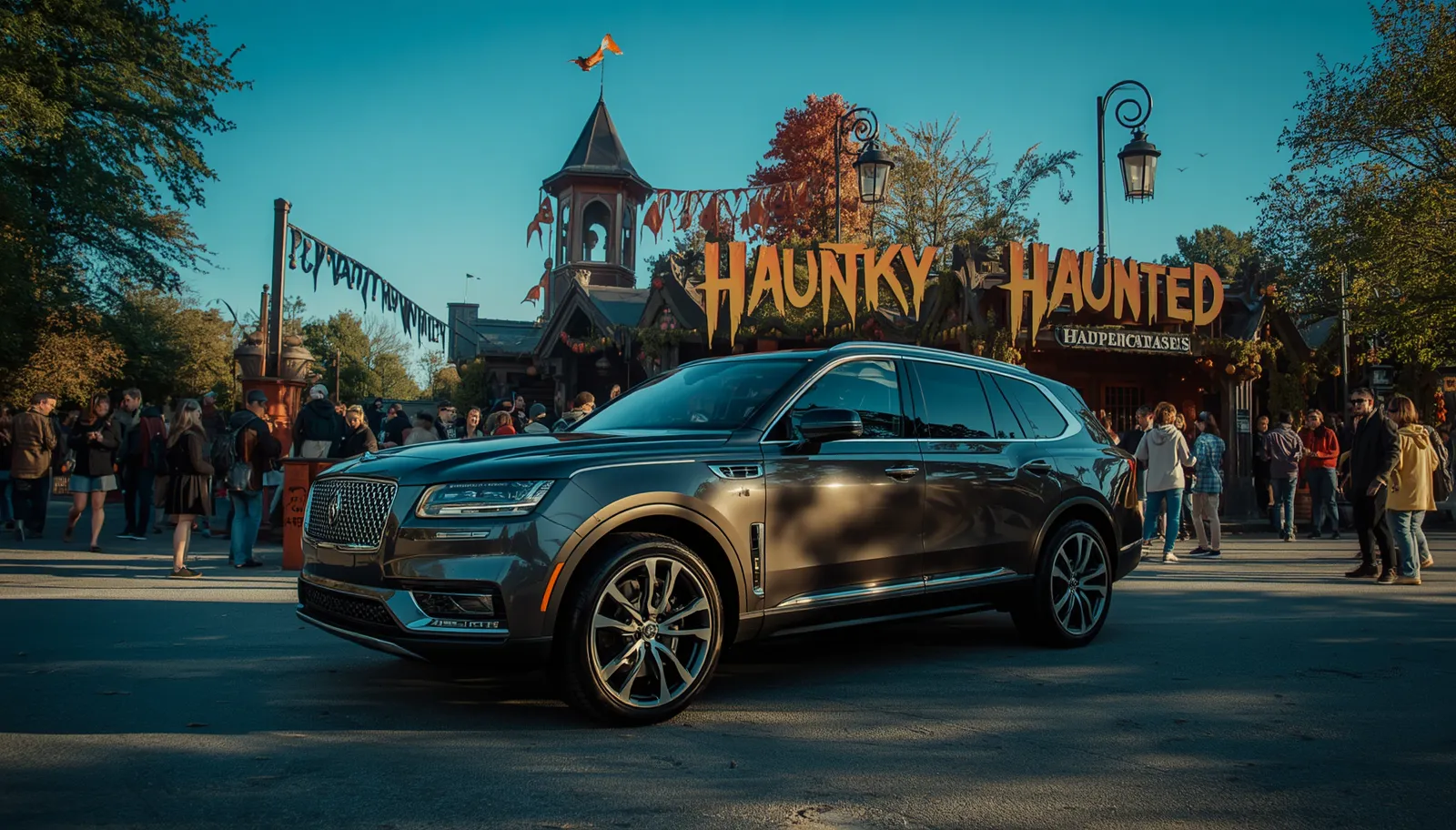 The dark forest trail at Markoff's Haunted Forest in Dickerson Maryland during the 2026 Halloween season