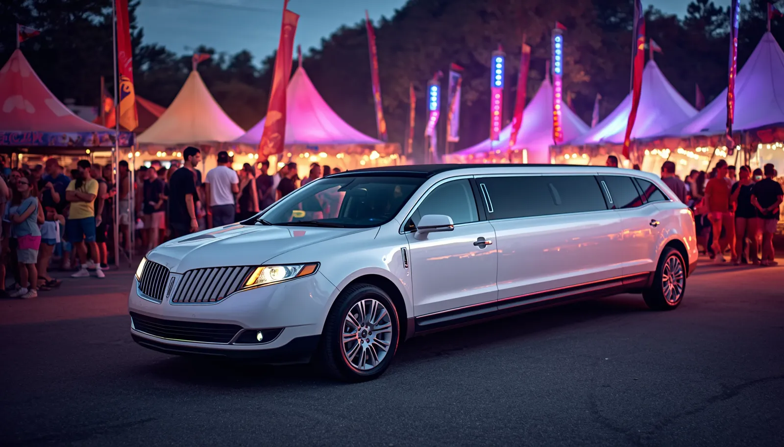 Private group vehicle arriving at an independent music venue in Philadelphia for Philly Music Fest 2026