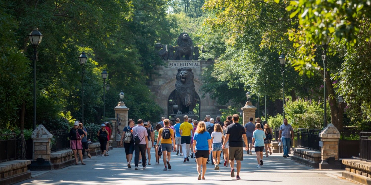 Smithsonian National Zoo Connecticut Avenue entrance and grounds in Washington DC