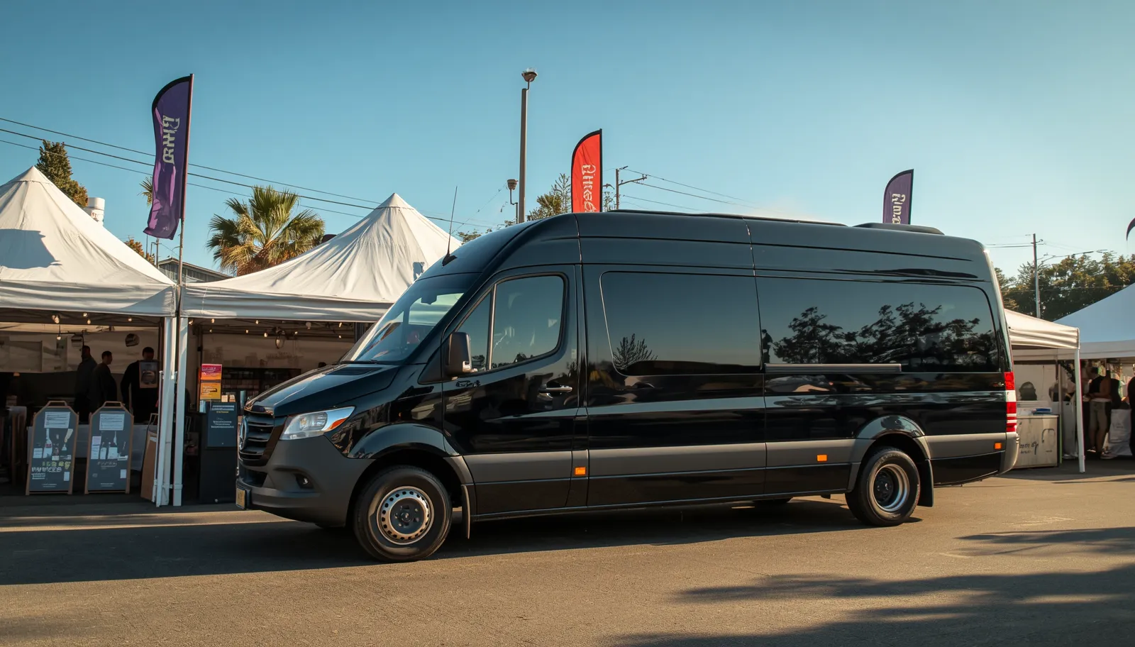 Group transportation to Wine Festival at Kurtz's Beach with Bayside Limousines