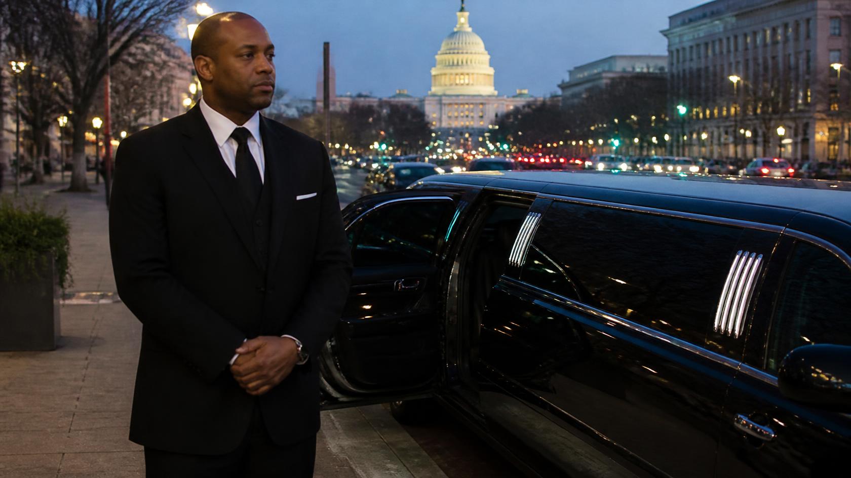 Chauffeur driven limo on a weekend getaway road trip from Washington DC