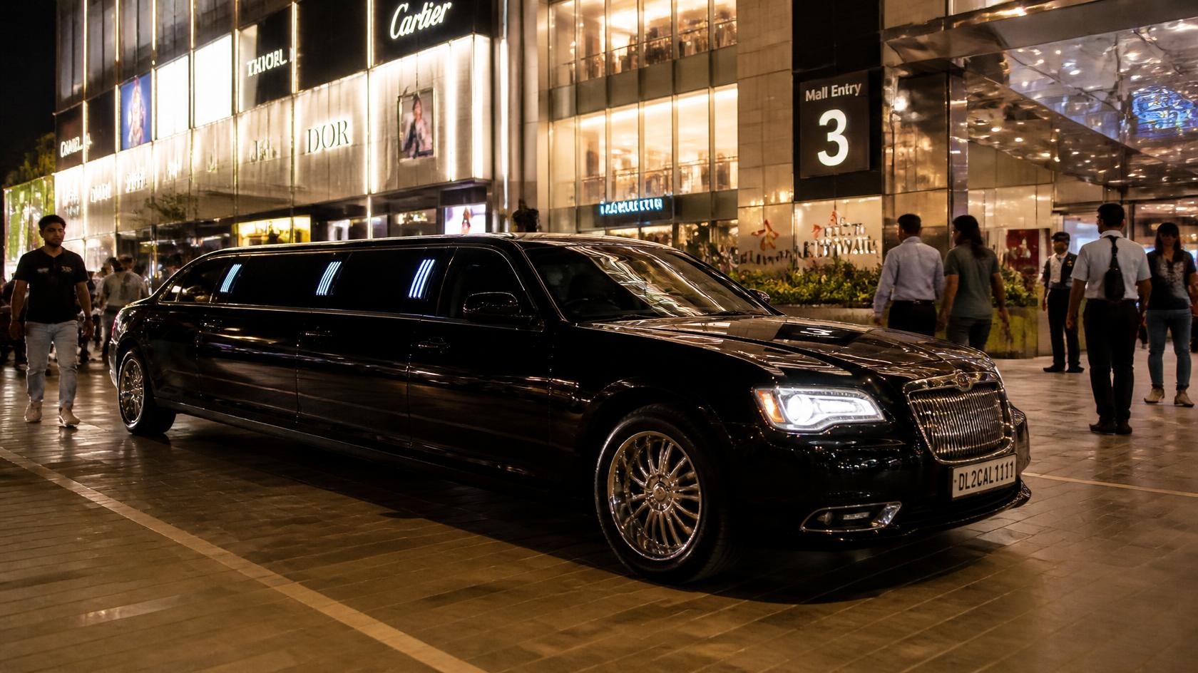Bayside Limousines luxury vehicle parked outside the National Mall for a Washington DC sightseeing itinerary
