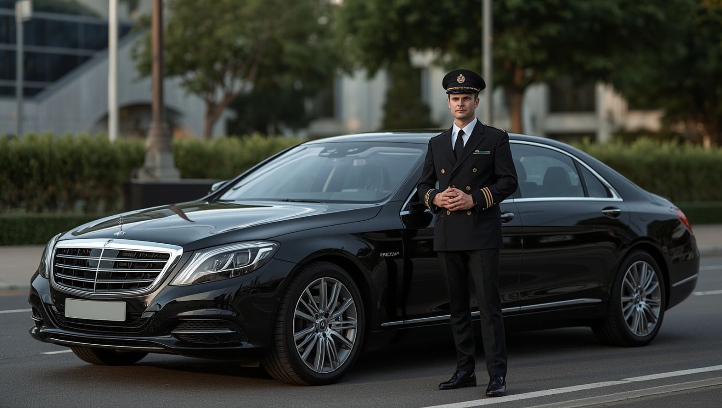 Map of Maryland highlighting major cities served by luxury car service