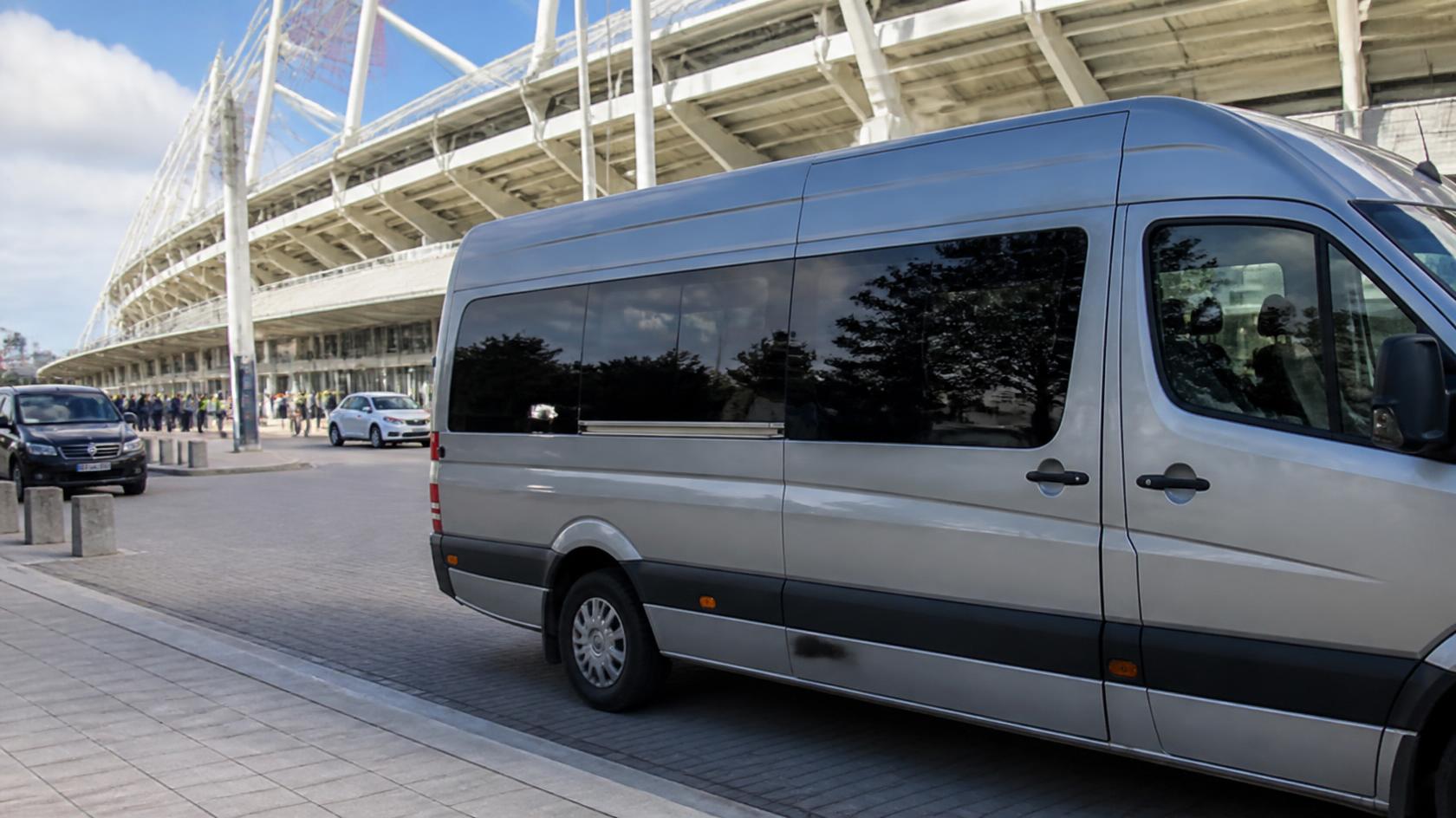 Bayside Limousines shuttle serving a corporate employee transportation route in the DC and Maryland area