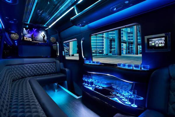 party bus rental interior