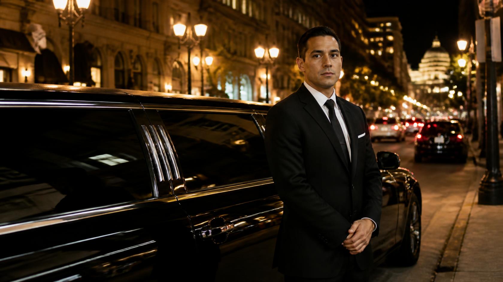 Chauffeur waiting to pick up Orioles fans after a Camden Yards game to avoid post-game traffic